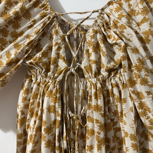 Magnolia Boutique Floral Mini Dress in Mustard and Cream - Picture 3 of 4